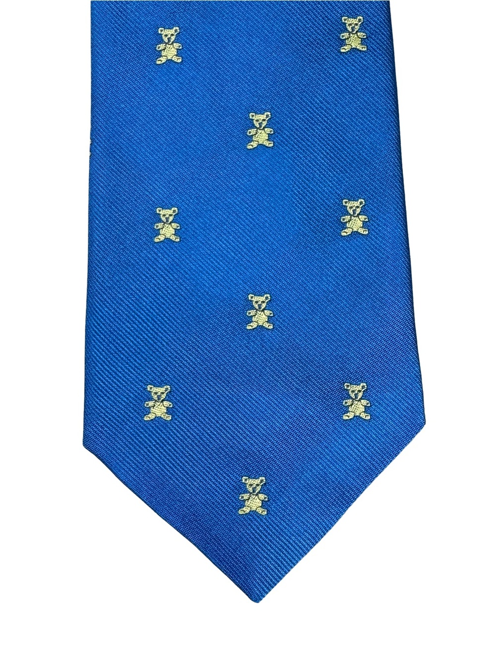 Kent and Curwen 100% Silk Royal Blue Men's Tie with Mini Teddy Motif